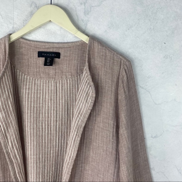 [Tahari] Classic Mauve Linen Blend Light Jacket - Picture 2 of 3